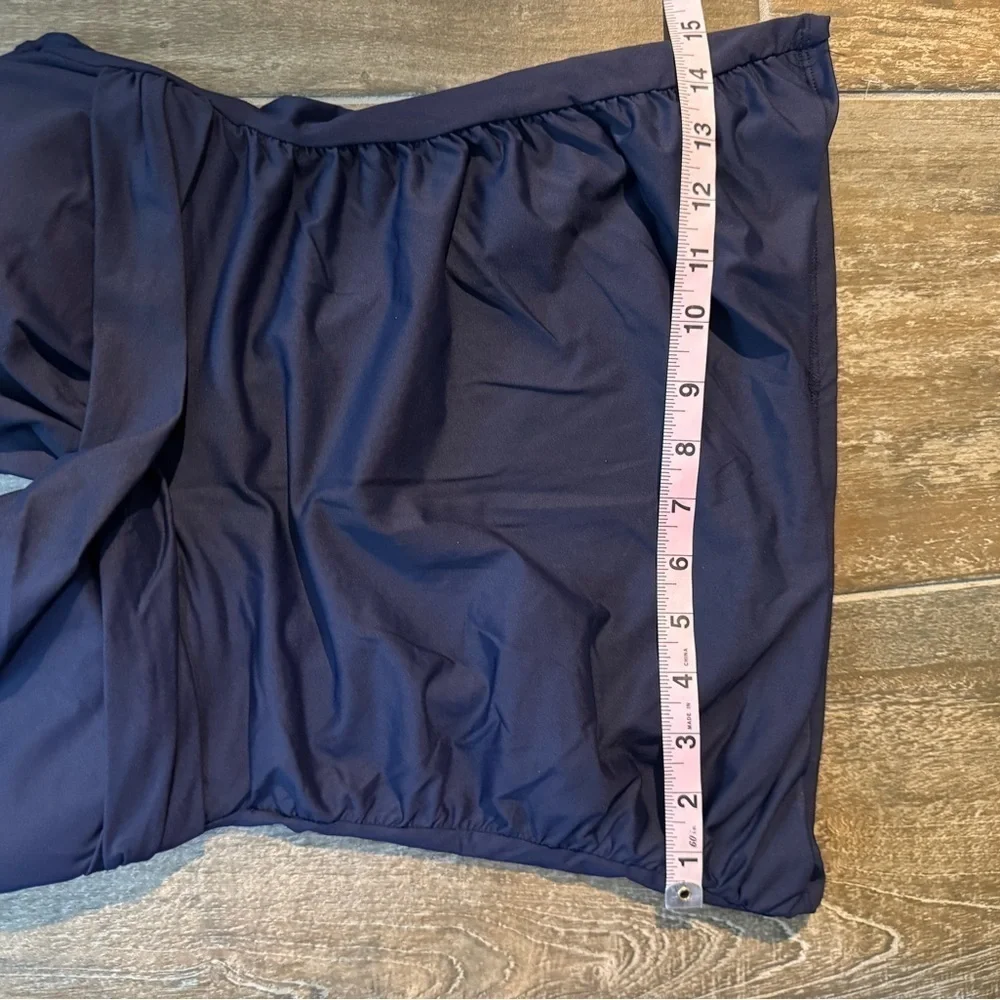 Ralph Lauren Navy Swimsuit top with Elegant Ruched Sides